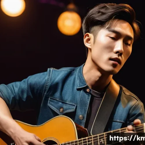 Home 29 잔나비 최정훈의 논란과 음악적 성과 - A charismatic Korean male musician in his late 20s performing passionately on stage with an acoustic...